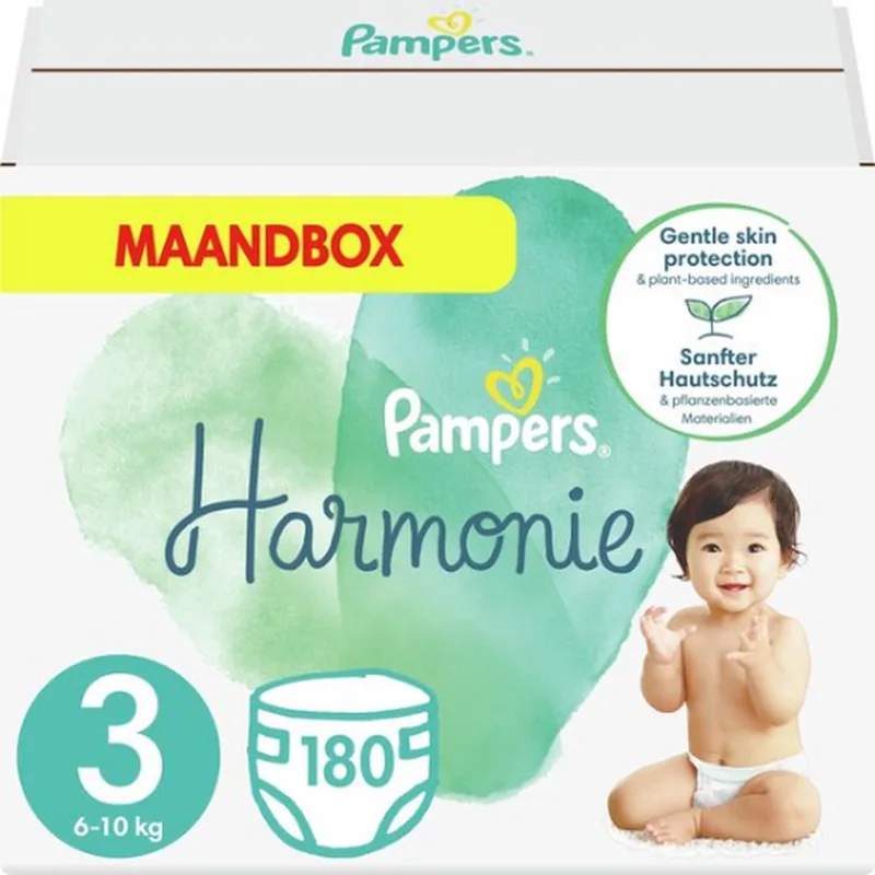 Harmonie - Maat 3 (6kg-10kg) - 180 Luiers - Maandbox by Pampers – product photo