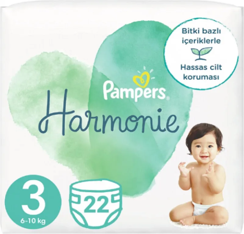 Harmonie - Maat 3 (6kg-10kg) - 22 Luiers de Pampers – photo produit