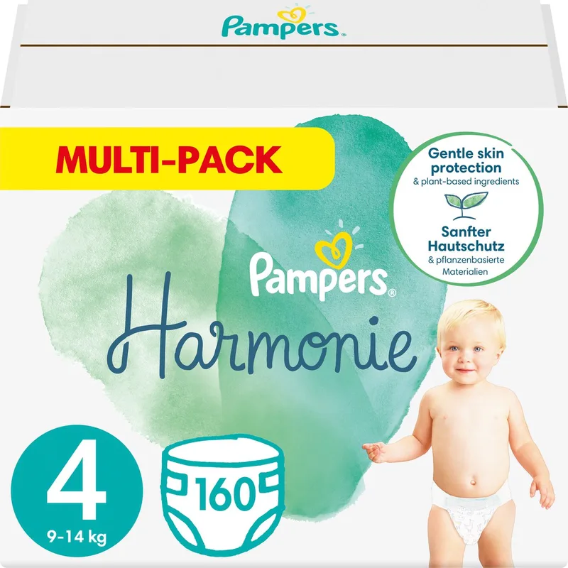 Harmonie - Maat 4 (9kg-14kg) - 160 Luiers - Multi-Pack de Pampers – photo produit