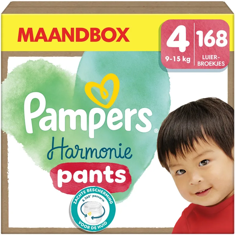 Harmonie Pants Maat 4, 168 Luierbroekjes, 9kg-15kg de Pampers – photo produit