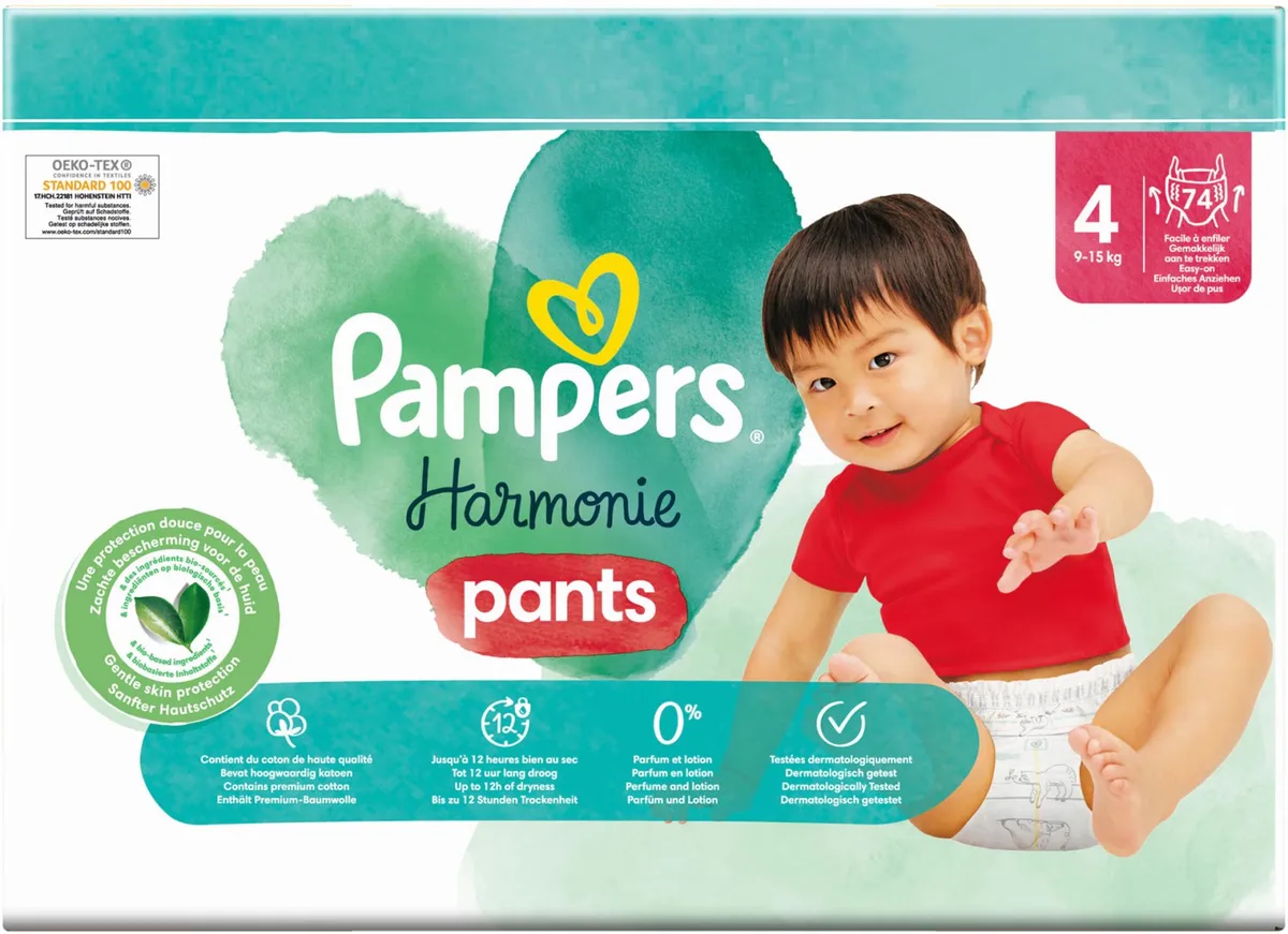 Harmonie Pants Maat 4 - 74 Luierbroekjes - 9kg-15kg van Pampers – productfoto