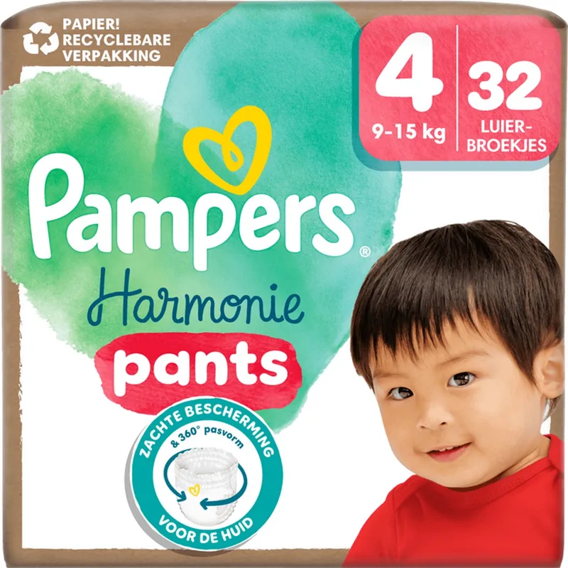 Harmonie Pants Maat 4 (9kg-15kg) - 32 Luierbroekjes de Pampers – photo produit