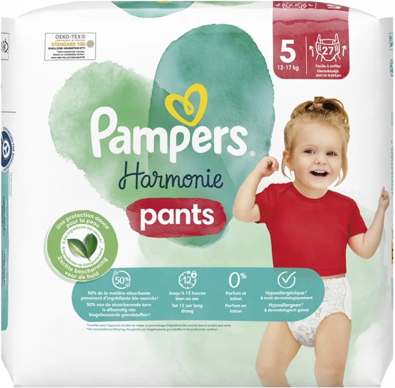 Harmonie Pants Maat 5 - Small Pack - 27 Luierbroekjes de Pampers – photo produit