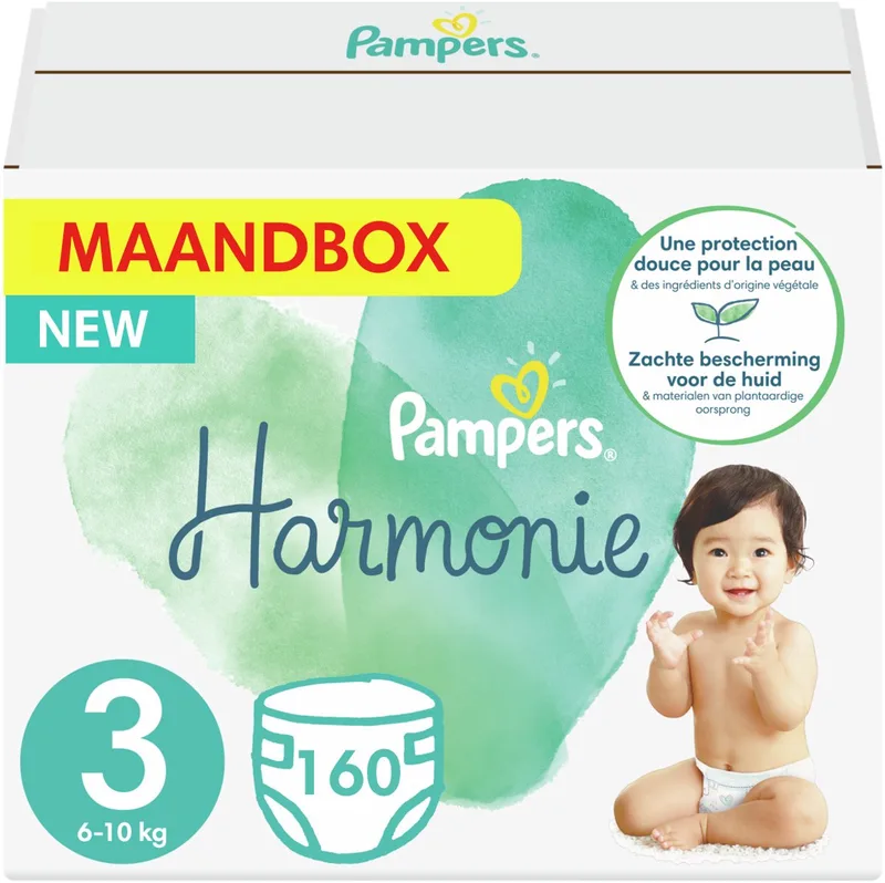 Harmonie / Pure - Maat 3 - Maandbox- 160 luiers van Pampers – productfoto