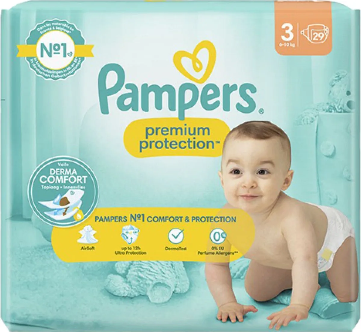 Luier Premium Protection Maat 3 Midi (6-10 kg), 29 Stuks de Pampers – photo produit
