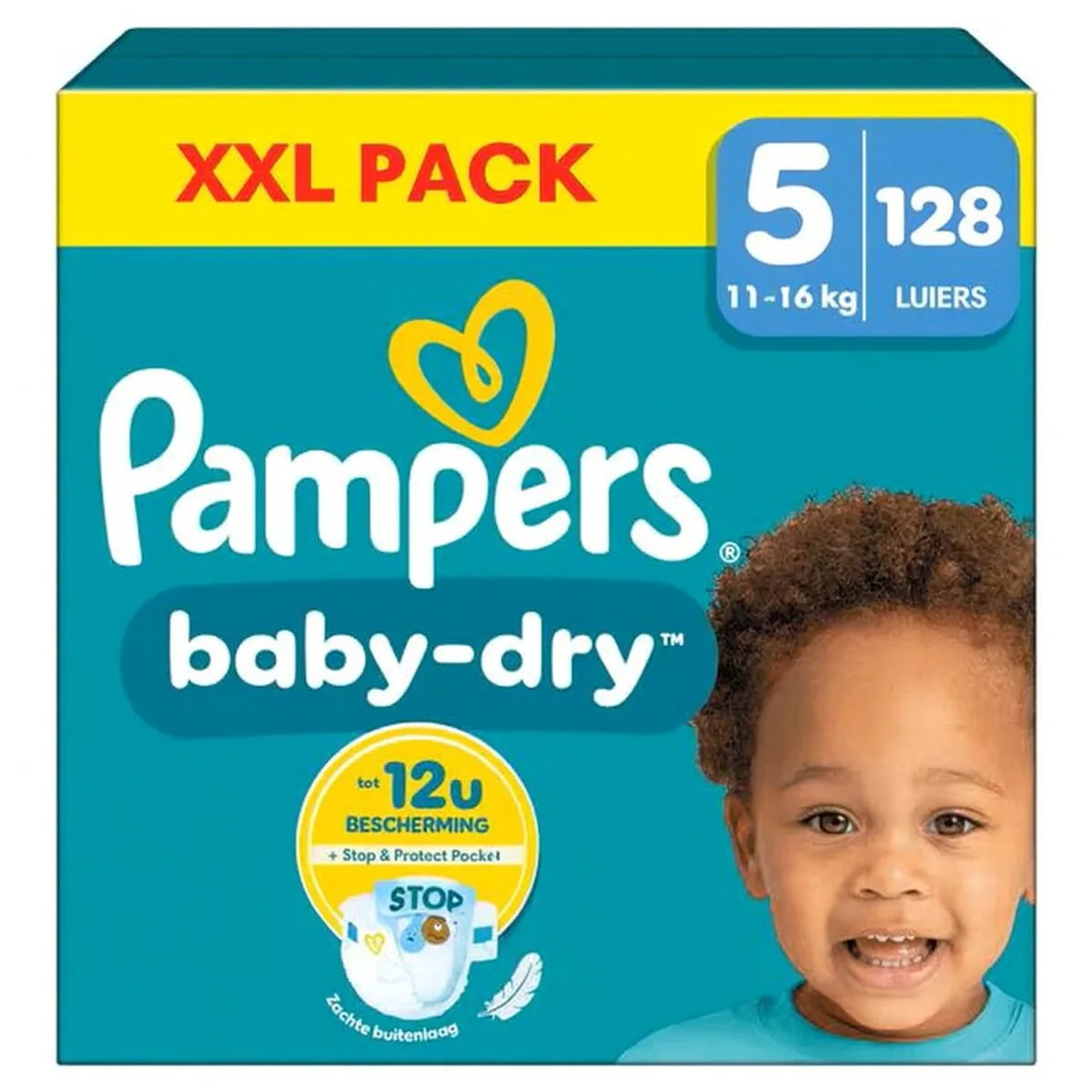 Luiers Baby Dry Maat 5 (11-16kg) - 128 stuks van Pampers – productfoto