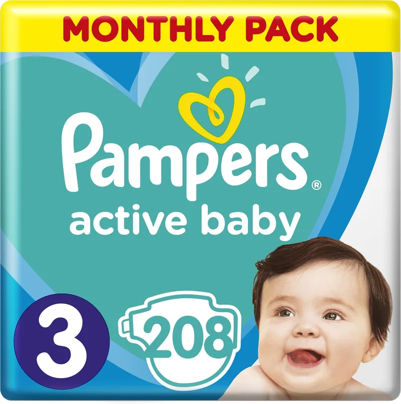 Maandbox Maat 3 - 208 luiers de Pampers – photo produit