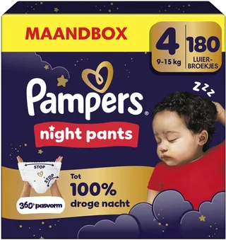 Night Pants Maat 4 Maandbox - 180 luierbroekjes - 9kg-15kg by Pampers – product photo 1 of 3