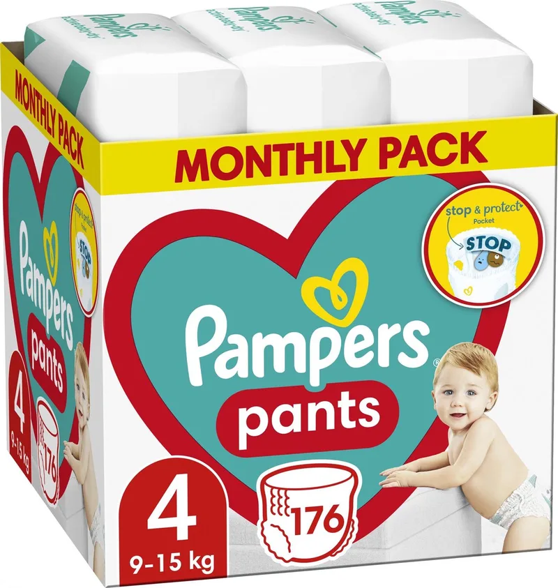 Pants - Luierbroekje - Maat 4 - 176 stuks - 9/15 kg de Pampers – photo produit