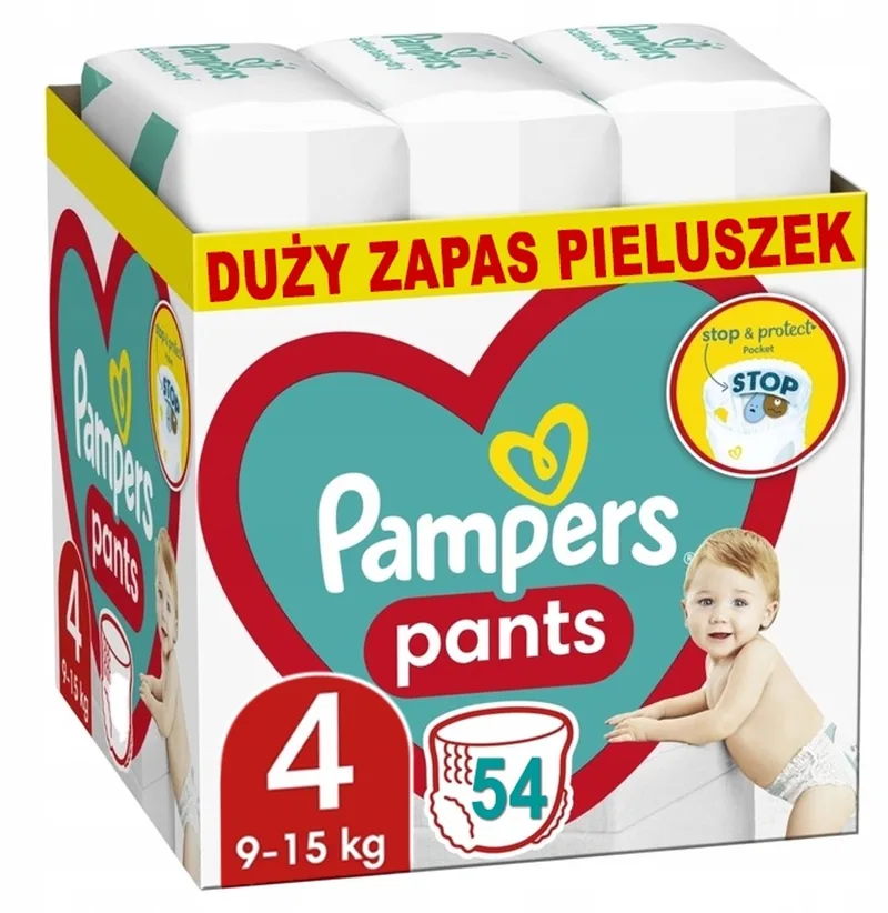 Pants Maat 4 - 54 luiers voor kinderen 9-15 kg de Pampers – photo produit
