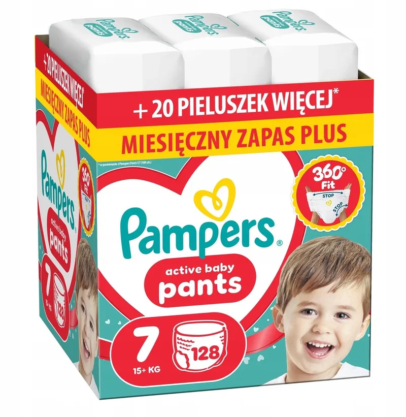 Pants Maat 7 - 128 Stuks - 15+ kg - Extra Zachte Bescherming de Pampers – photo produit