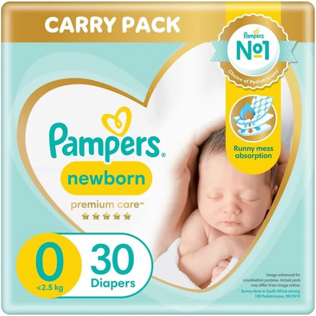 Premium Care Luiers Maat 0 - 30 Luiers von Pampers – Produktfoto