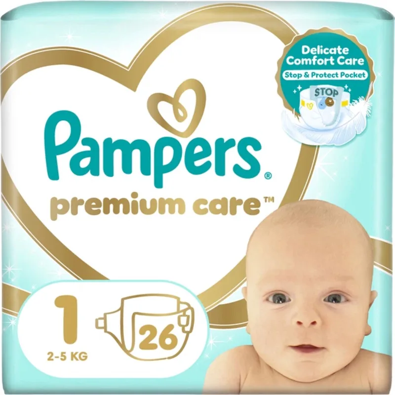 Premium Care Luiers Maat 1 (2-5kg) 26 stuks de Pampers – photo produit