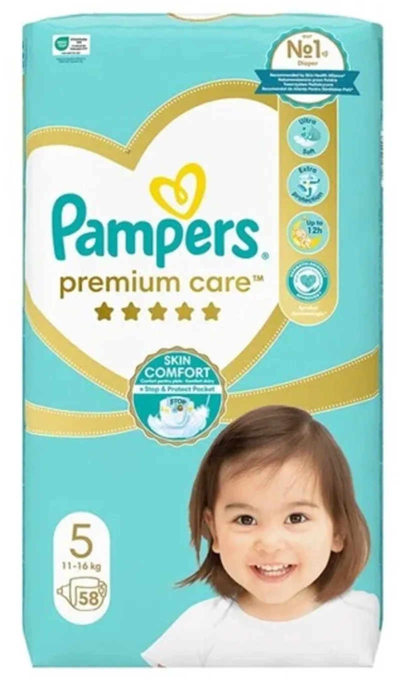 Premium Care Luiers Maat 5 (11-16 kg) 58 stuks de Pampers – photo produit
