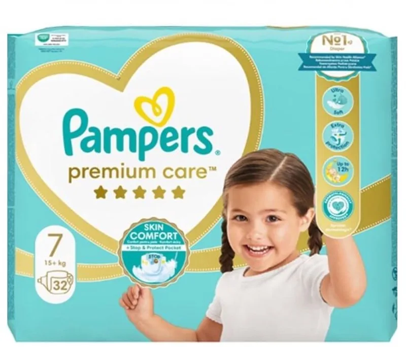 Premium care Luiers - Maat 7 - 96 Stuks - 15kg+ by Pampers – product photo