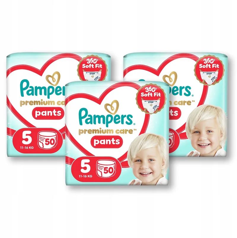 Premium Care Maat 5: 3x50 luiers, 11-16 kg de Pampers – photo produit