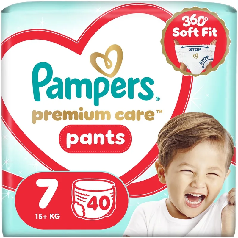 Premium Care Maat 7 - 40 Pants, 15+ kg, Optimale Bescherming de Pampers – photo produit