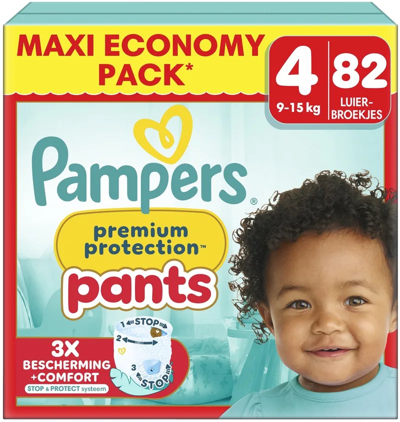Premium Protection Luierbroekjes Maat 4 (9-15kg) 82 stuks de Pampers – photo produit