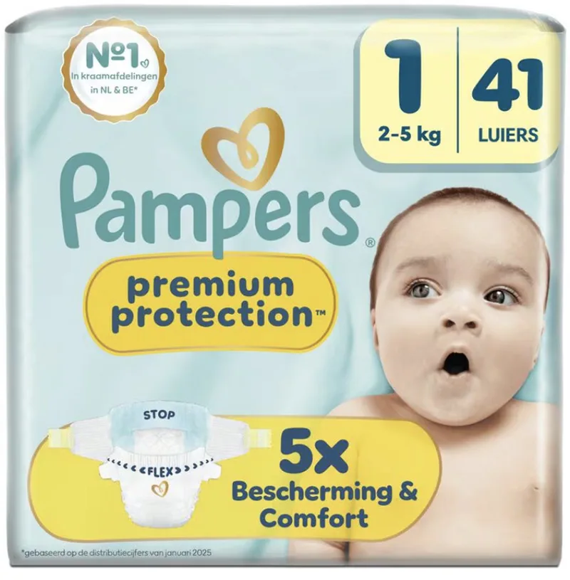 Premium Protection - Luiers Maat 1 - 2-5 KG - 41 stuks de Pampers – photo produit