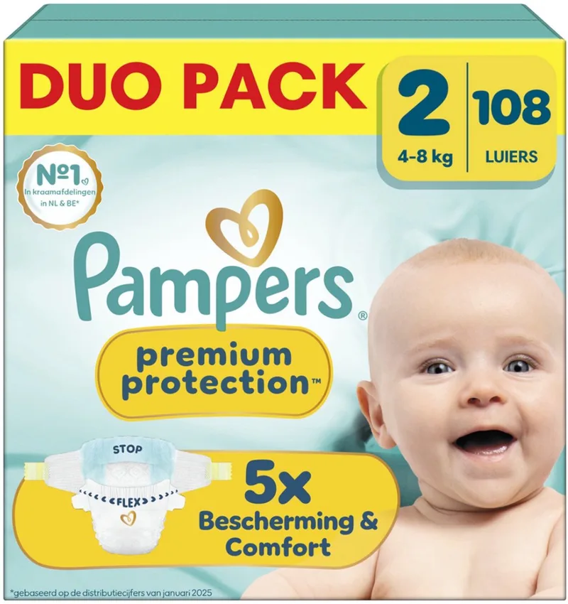 Premium Protection luiers maat 2 108st 4-8KG de Pampers – photo produit