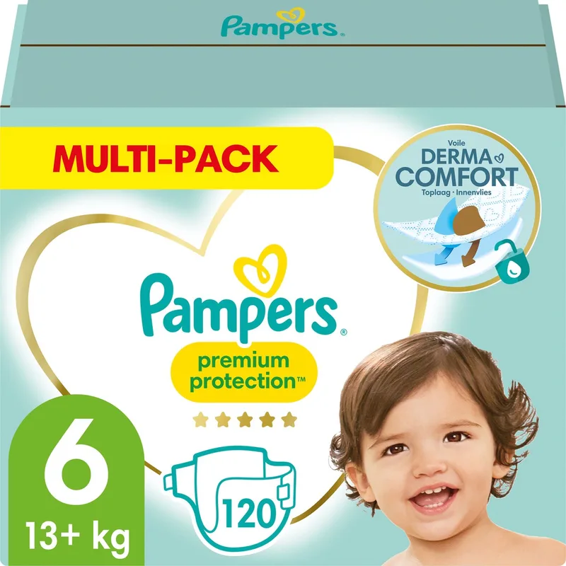 Premium Protection Luiers - Maat 6 (13+ kg) - 120 stuks - Multi-Pack de Pampers – photo produit