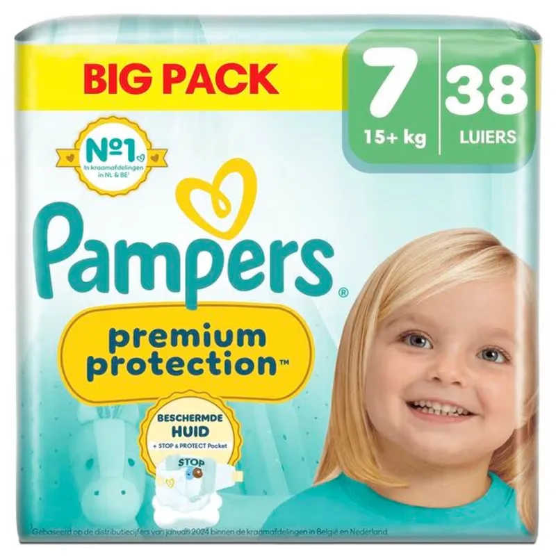 Premium Protection Luiers - Maat 7 - 38 Stuks - 15kg+ de Pampers – photo produit