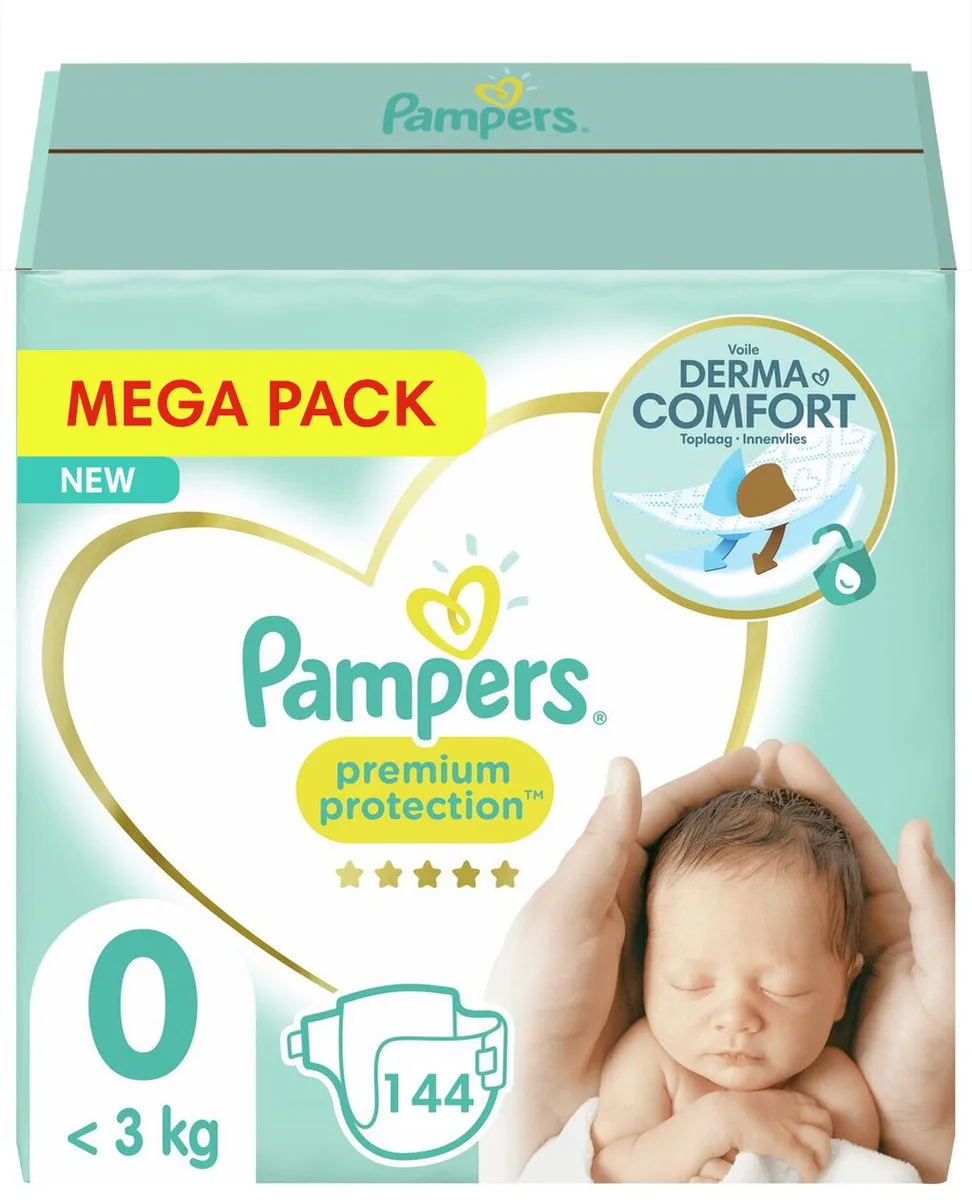 Premium Protection - Maat 0 - Maandbox - 144 luiers - Premature luiers de Pampers – photo produit