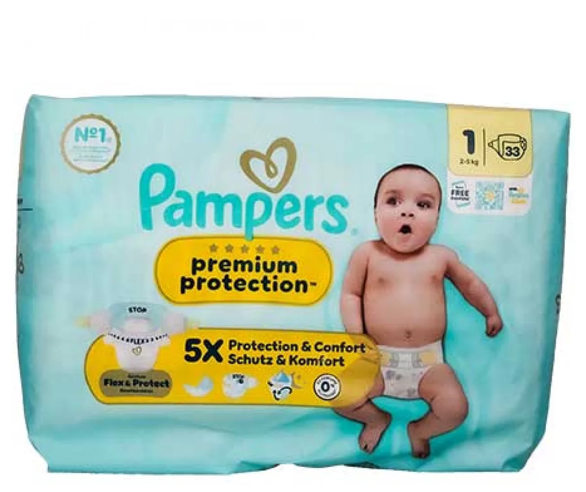 Premium Protection Maat 1 33 Luiers (2-5 kg) by Pampers – product photo