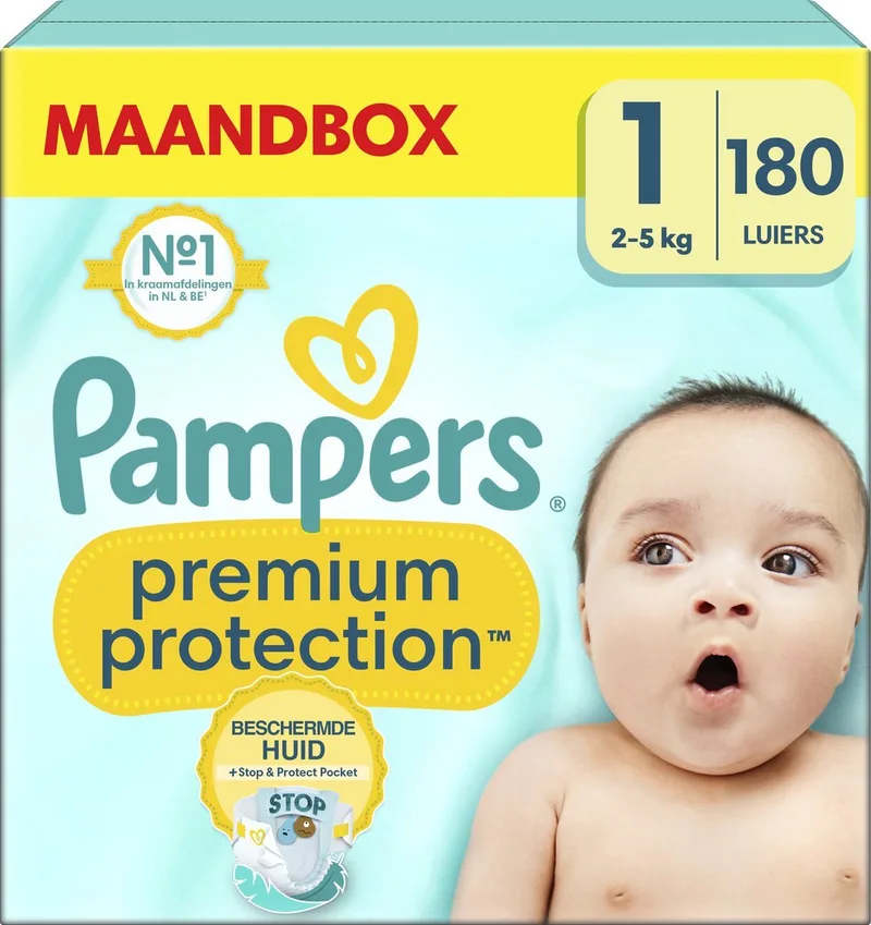 Premium Protection - Maat 1 (New Born) 2-5 kg - 176 Stuks - Luiers fra Pampers – produktbillede