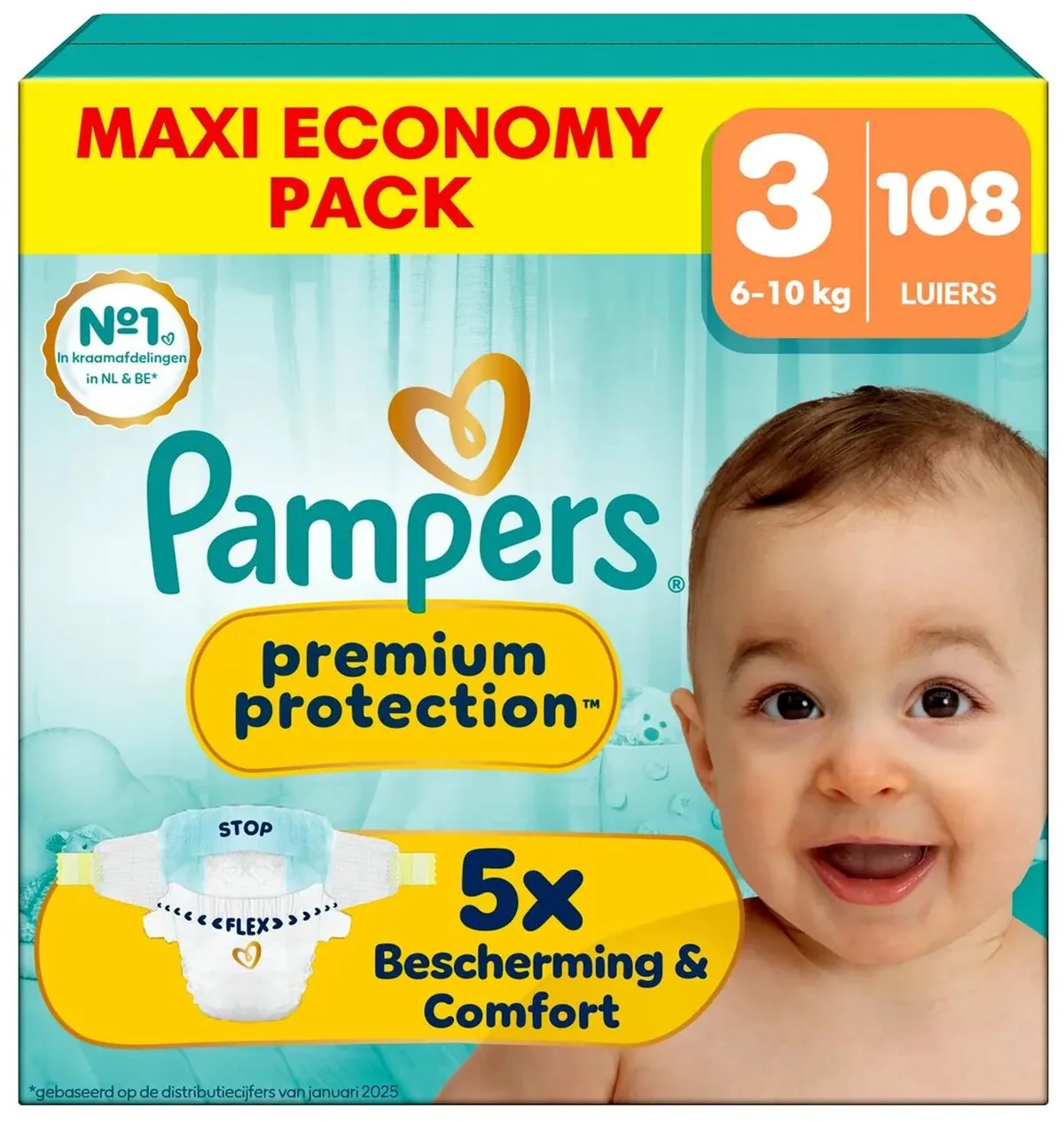 Premium Protection Maat 3, 108 Luiers, 6kg-10kg by Pampers – product photo