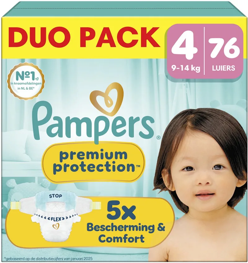 Premium Protection Maat 4 - 76 Luiers - 9kg-14kg van Pampers – productfoto