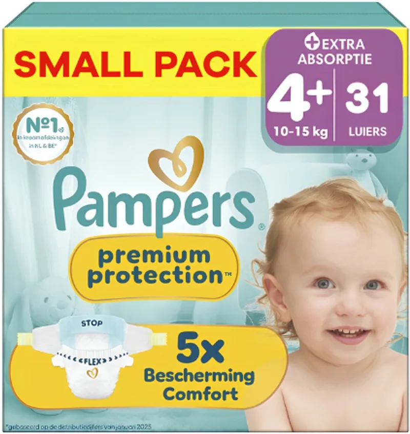 Premium Protection - Maat 4+ - Small Pack - 31 luiers - 10/15 KG van Pampers – productfoto