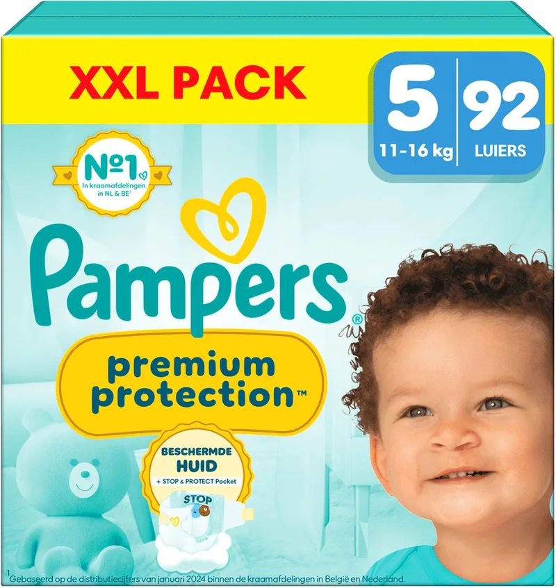Premium Protection - Maat 5 (11kg-16kg) - 92 Luiers - Ecobox by Pampers – product photo