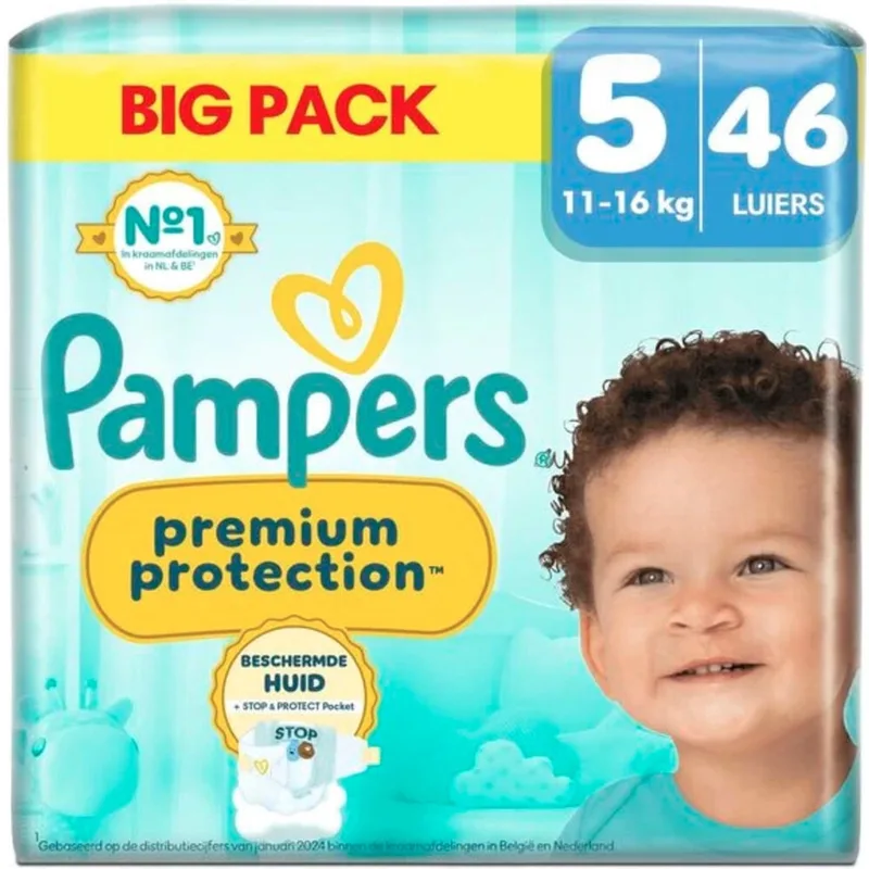 Premium Protection Maat 5 Luiers (11-16kg) - 46 Stuks - Big Pack by Pampers – product photo