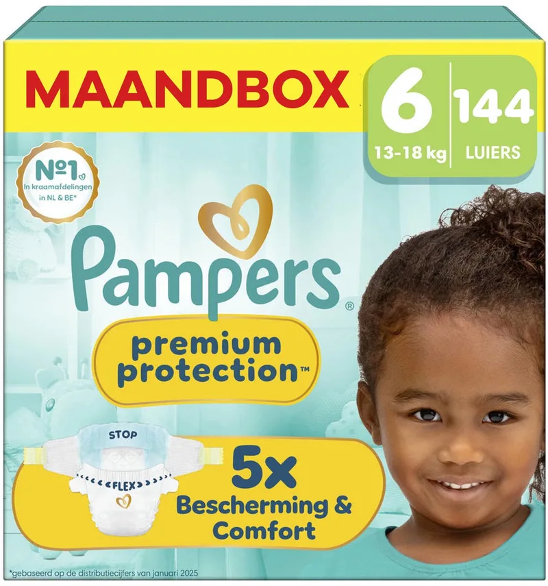 Premium Protection Maat 6 - 144 Luiers - 13kg-18kg de Pampers – photo produit