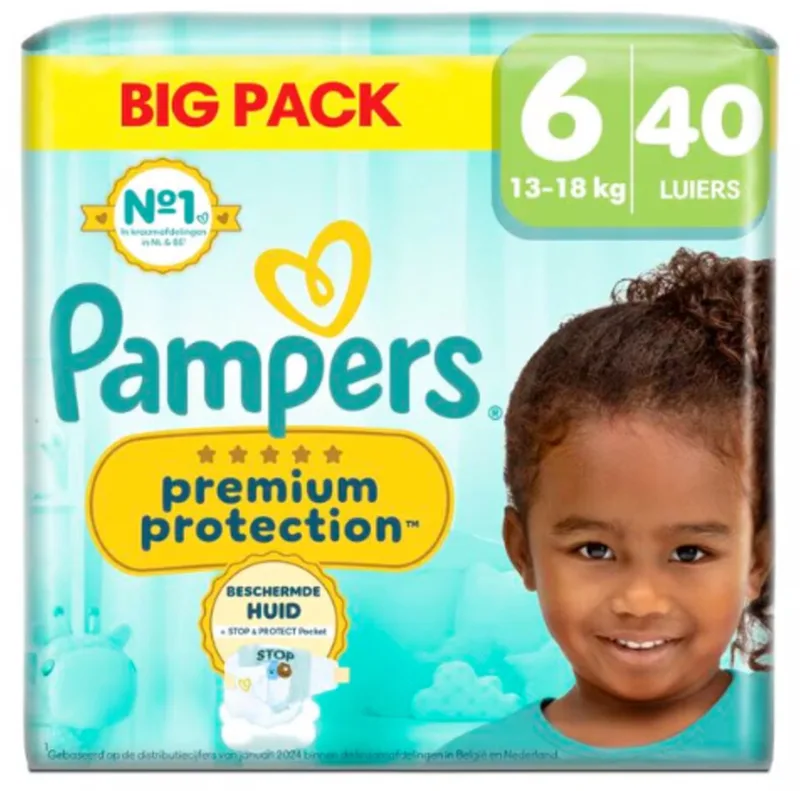 Premium Protection Maat 6 Luiers (13-16kg) - 40 Stuks von Pampers – Produktfoto