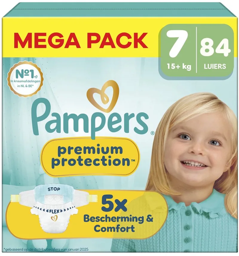Premium Protection - Maat 7 - Mega Pack - 84 luiers - 15+KG van Pampers – productfoto