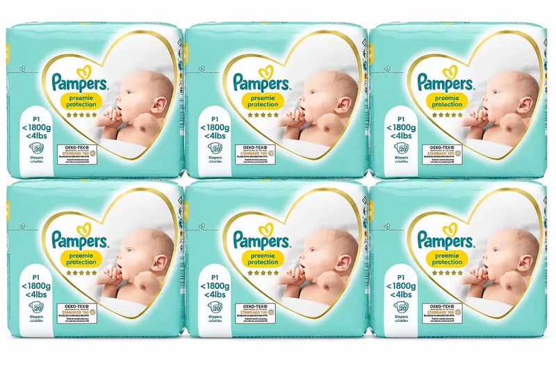 Premium Protection - Maat P1 - <1800gr - Mega Pack - 120 luiers - Premature luiers de Pampers – photo produit