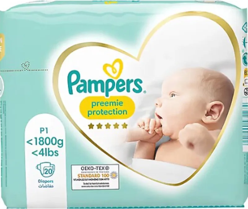 Premium Protection - Maat P1 - <1800gr - Small Pack - 20 luiers - Premature luiers by Pampers – product photo
