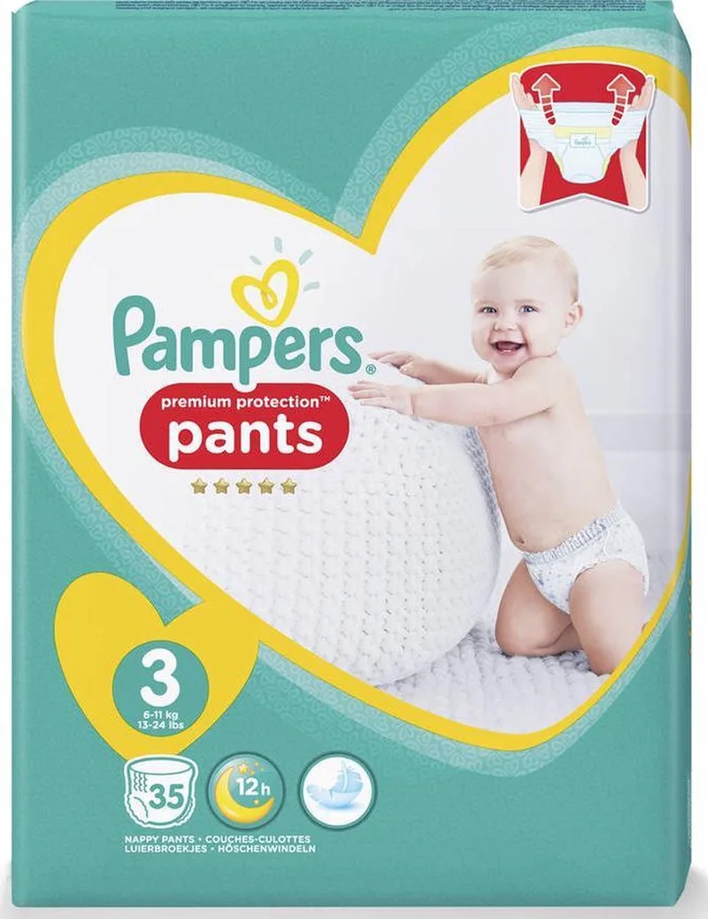 Premium Protection Pants Luierbroekjes - Maat 3 (6-11 kg) - 35 stuks - Maandbox de Pampers – photo produit