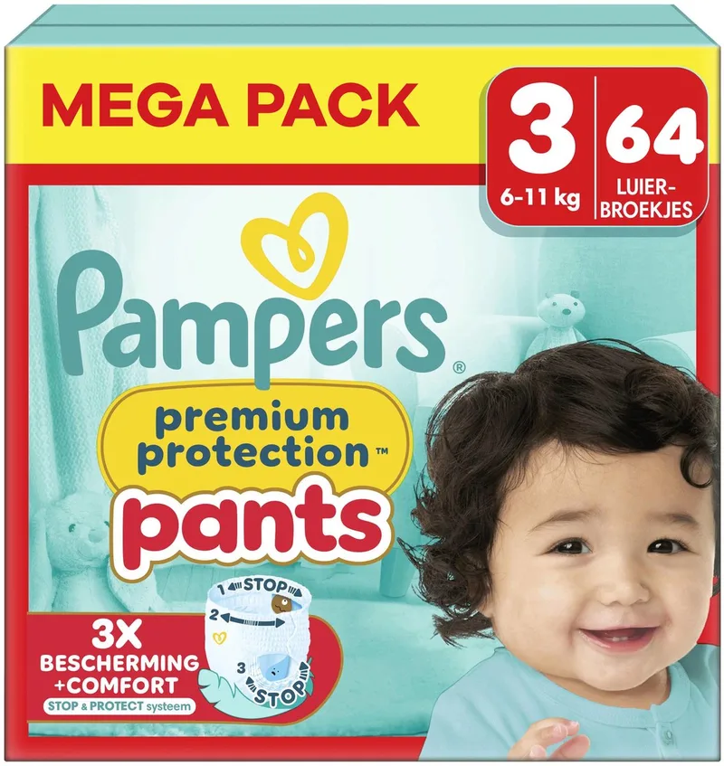 Premium Protection Pants - Maat 3 - Mega Pack - 64 stuks - 6/11 KG by Pampers – product photo