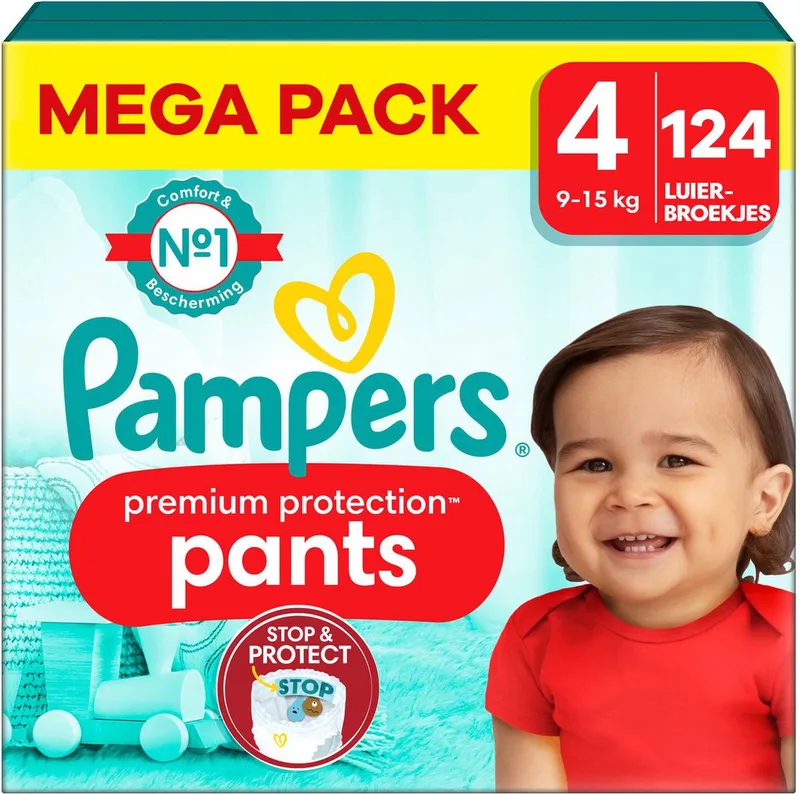 Premium Protection Pants - Maat 4 - Mega Pack - 124 stuks - 9/15 KG van Pampers – productfoto