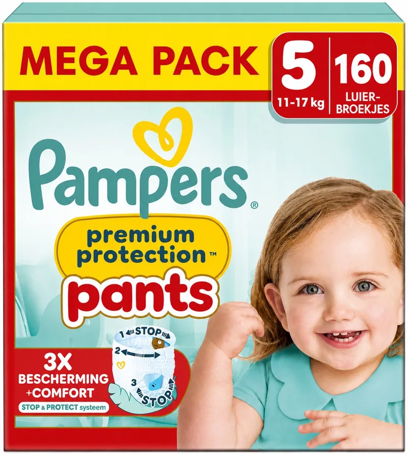 Premium Protection Pants - Maat 5 - Maandbox - 160 luierbroekjes by Pampers – product photo