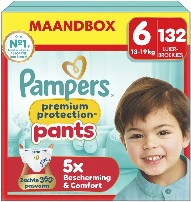 Premium Protection Pants Maat 6 - 132 Luierbroekjes - 15kg+ - Maandbox de Pampers – photo produit