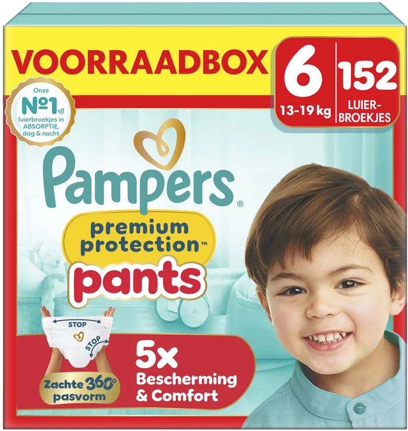 Premium Protection Pants Maat 6 - 152 Luierbroekjes - 13kg-19kg - Voorraadbox van Pampers – productfoto