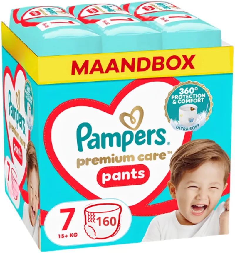 Premium Protection Pants - Maat 7 - Maandbox - 160 luiers - 15+ kg de Pampers – photo produit