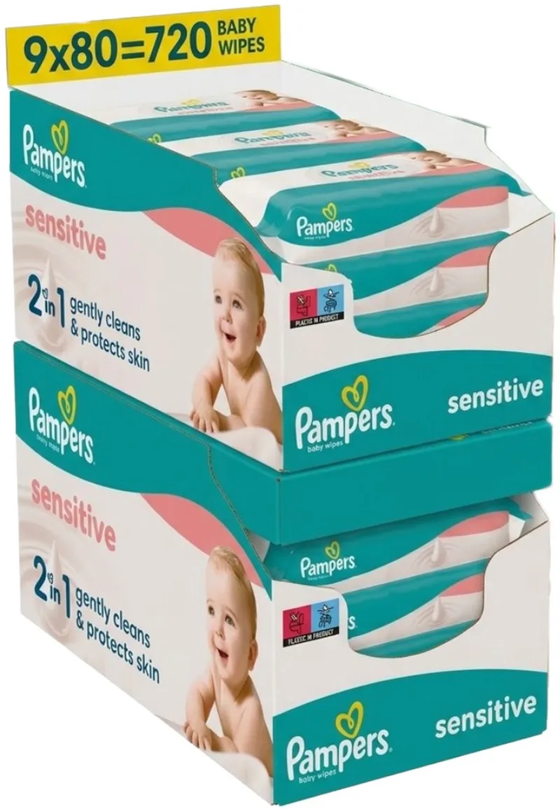 Sensitive Babydoekjes - 18 x 80 = 1440 billendoekjes - Volume Deal by Pampers – product photo