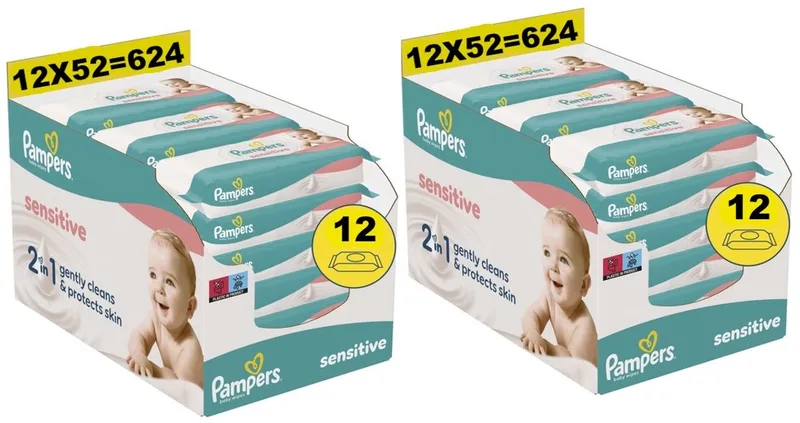 Sensitive Babydoekjes - 24 Verpakkingen - 1248 doekjes de Pampers – photo produit