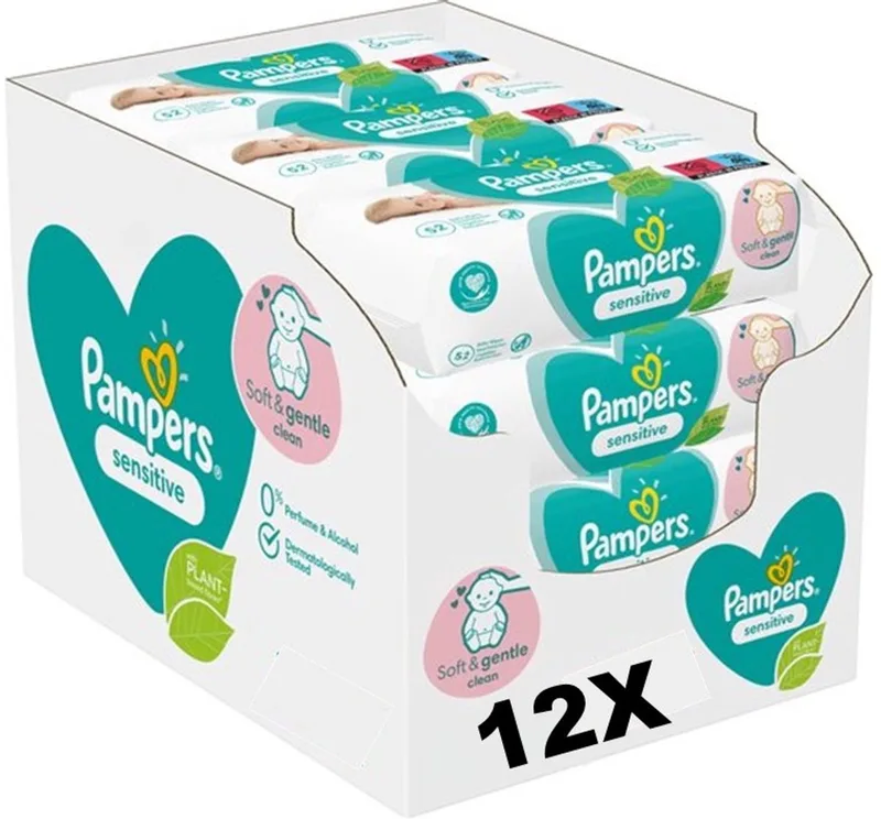 Sensitive Billendoekjes 0% plastic - 624 Babydoekjes by Pampers – product photo