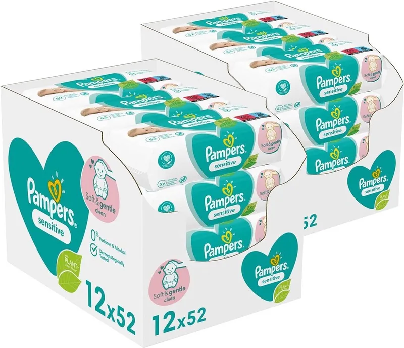 Sensitive - Billendoekjes - 1248 doekjes - 24 x 52 van Pampers – productfoto